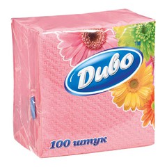 Салфетки ДИВО розовые 100 шт