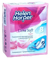 Прокладки женские гигиенические Helen Harper Ultra Soft Super 8 шт (4 кап.)